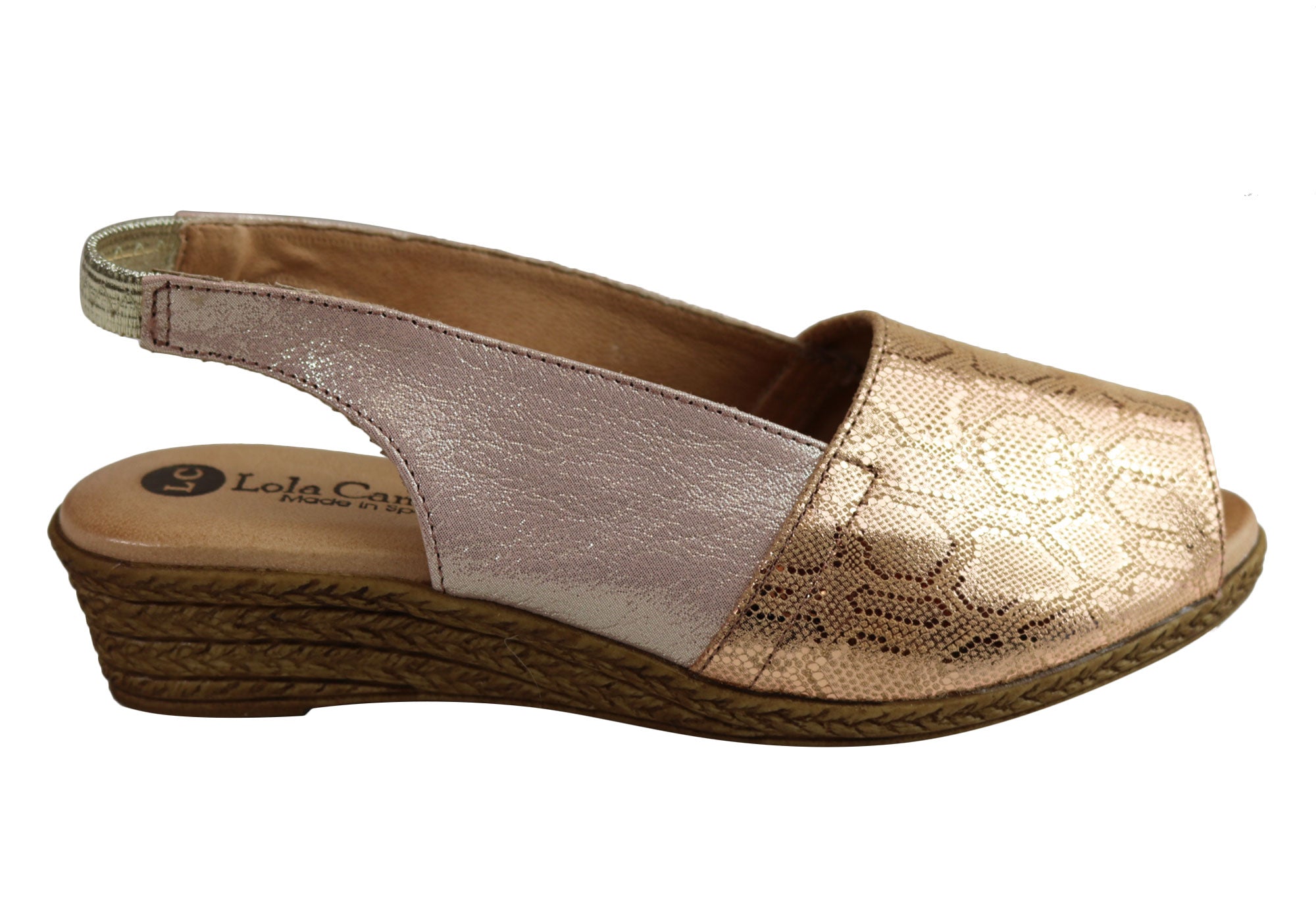 Lola Canales Glee Women's Comfort Leather Wedge Sandals - Handmade in Spain - Perfect for Summer Outings & Beach Vacations