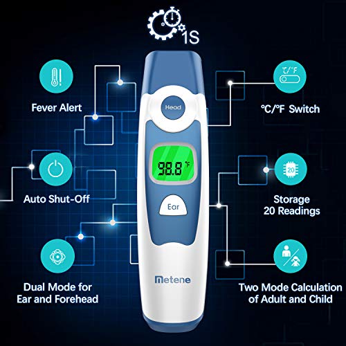 Non-Contact Digital Infrared Thermometer for Adults & Kids - Fast Accurate Fever Detection with Memory Recall & Fever Alarm - Perfect for Home, Hospital, and Travel Use