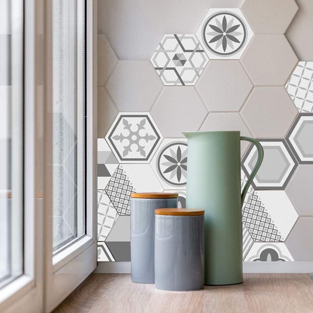 100 PCS Hexagon Non-Slip Vinyl Floor Stickers - 7.87