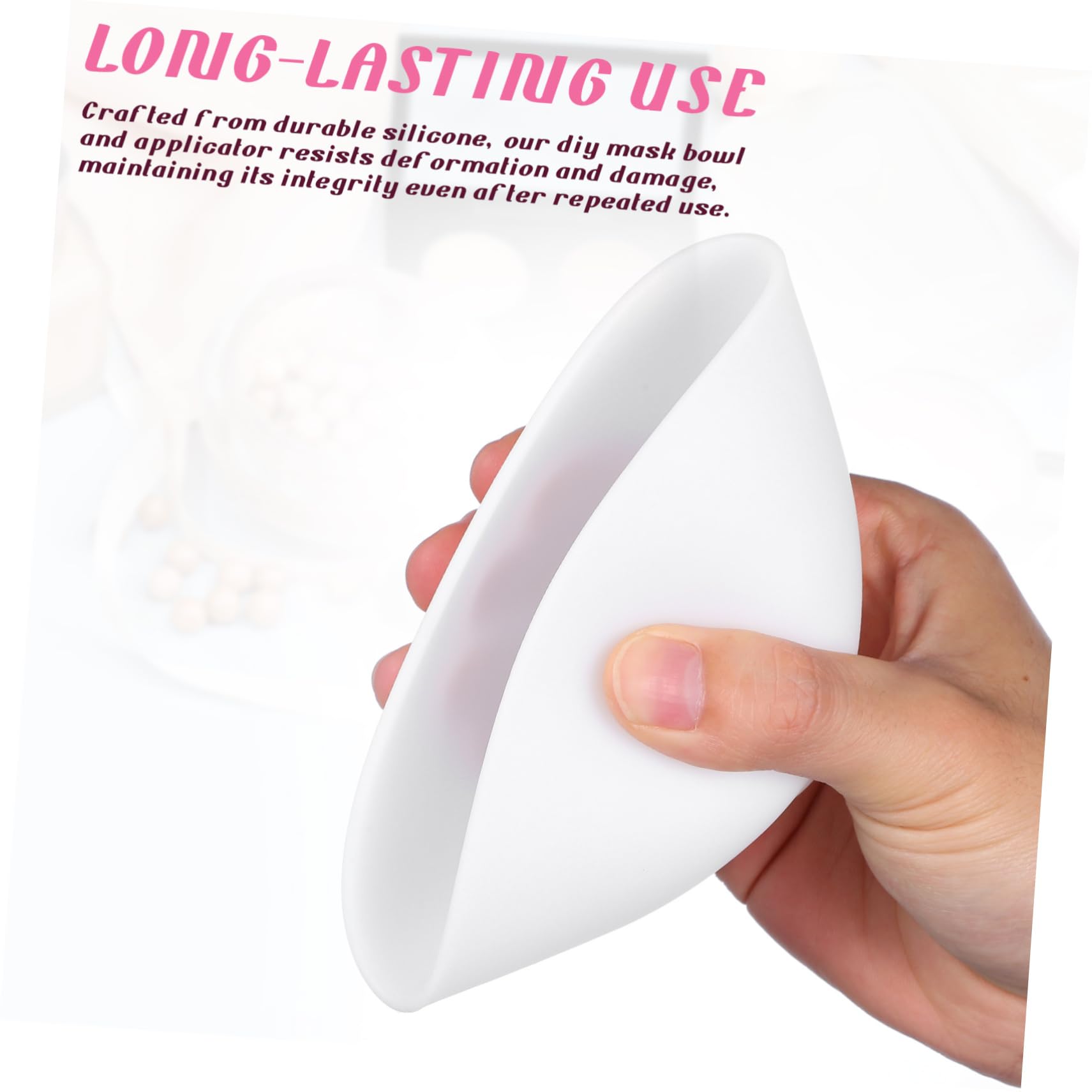 1 Set Silicone Facial Mask Mixing Bowl & Applicator - DIY Spa Skincare Tool for Mud Masks, Facials & At-Home Treatments - Perfect for Mixing Clay Masks, Creams & Skincare Products (White)