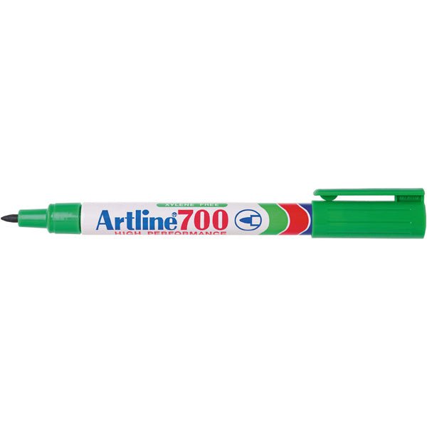 Artline 700 Permanent Markers - Fine Tip Green (Pack of 12) - Ideal for Office, School & Home Use - Waterproof & Fade-Resistant Ink for Long-Lasting Writing