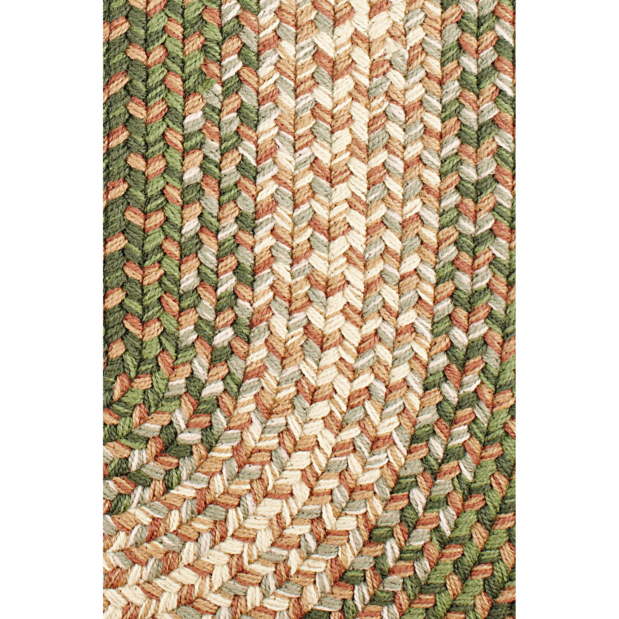 2' x 6' Oval Braided Area Rug - Herb Garden Design Primitive Decor Indoor Outdoor Woven Carpet - Perfect for Hallways, Entryways, Patios & Farmhouse Style Homes