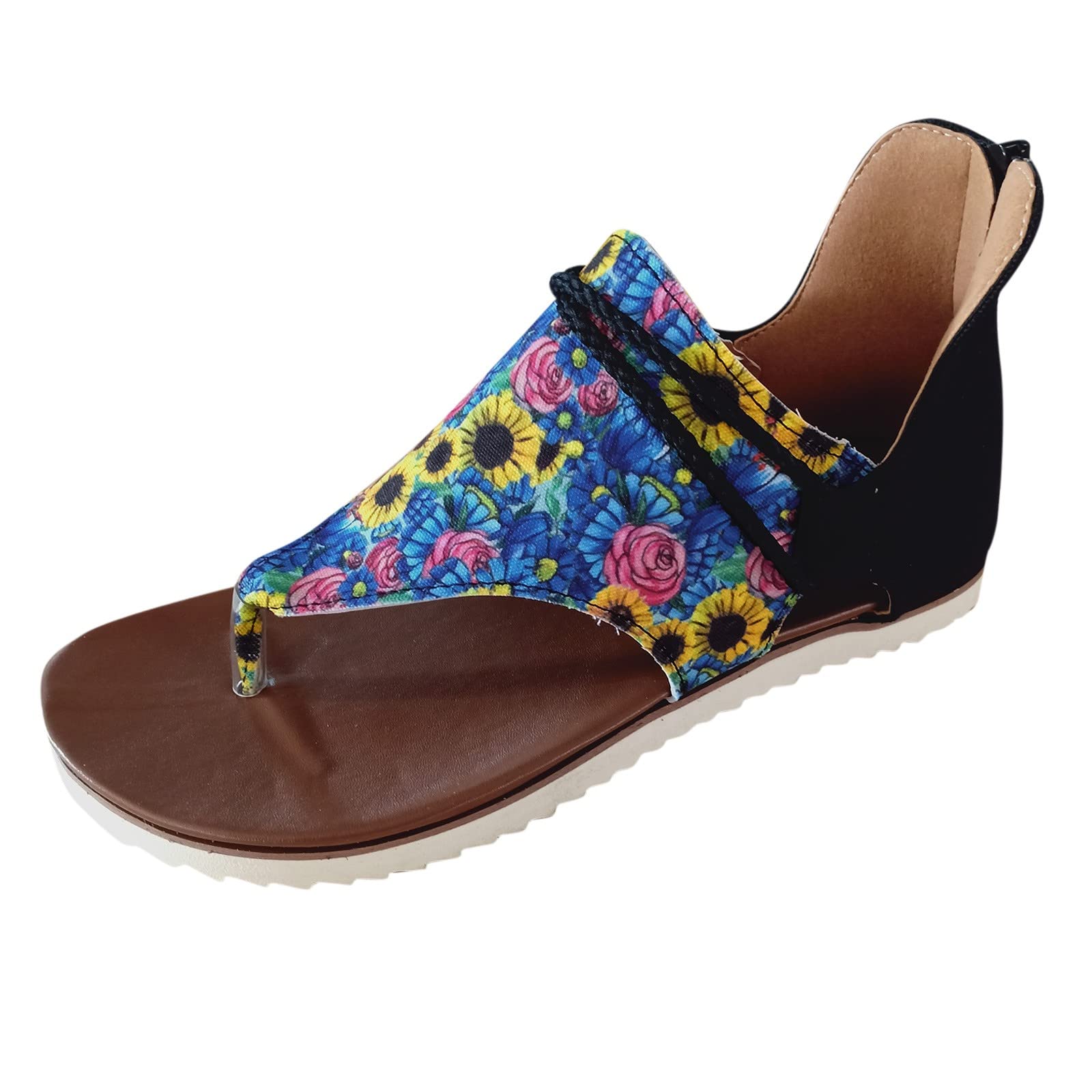 Women's Lightweight Leopard Print Canvas Sandals - Summer Beach Casual Shoes with Sunflower Design | Perfect for Beach Vacations, Outdoor Walks & Summer Fashion