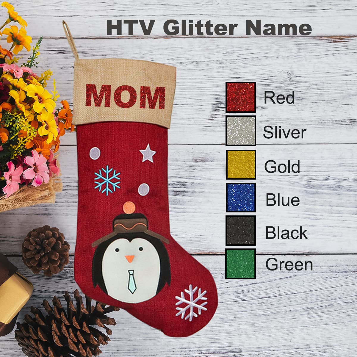 Personalized Christmas Stockings Set of 6 - Handmade Burlap Stockings with Custom Names, Rustic Farmhouse Xmas Decor for Fireplace Mantel - Perfect for Family Holiday Decorations & Christmas Gifts (Ideal for Home Decor, Holiday Parties & Festive Gift Giving)