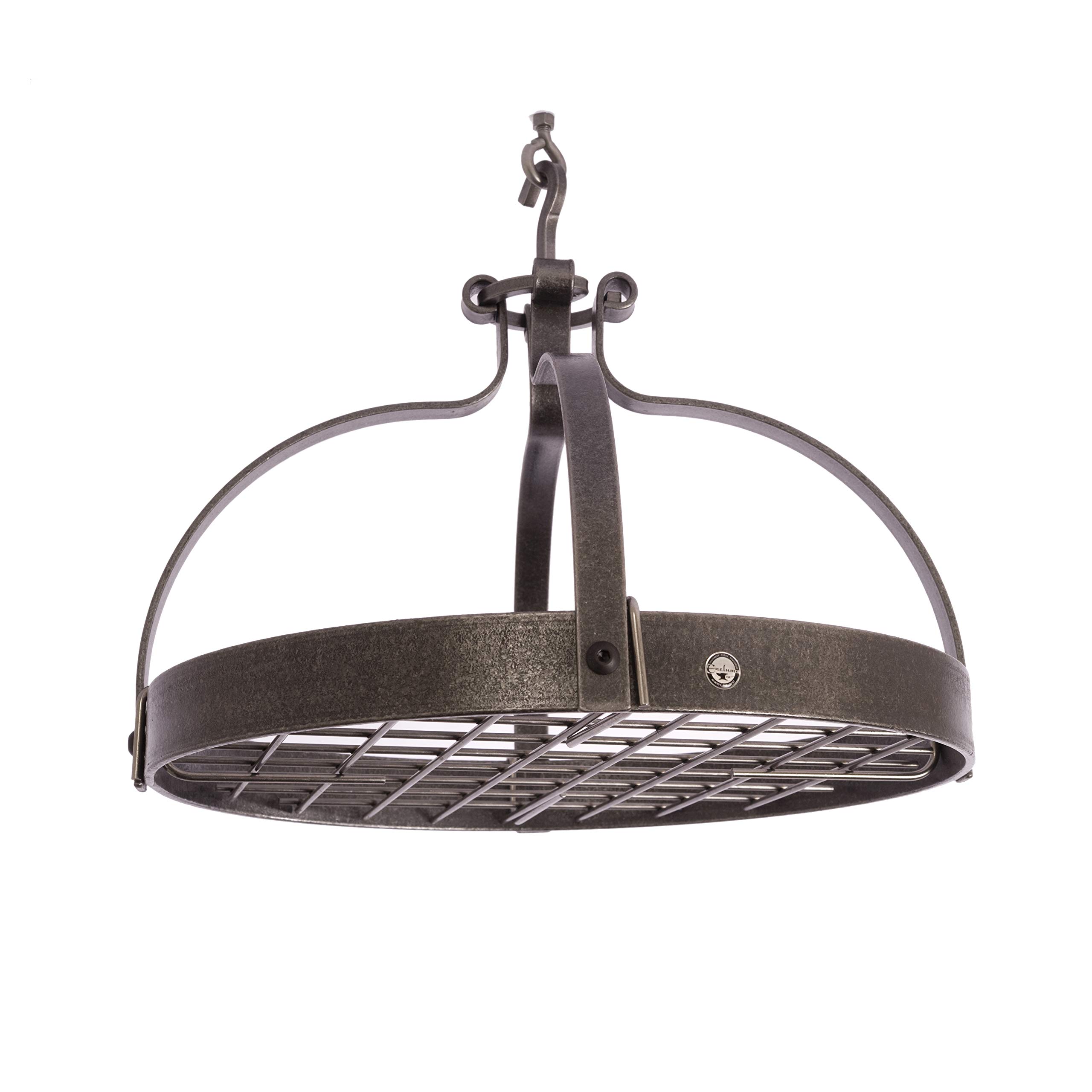 Handcrafted Dutch Crown Pot Rack with 18 Hooks - Hammered Steel Wall Mounted Kitchen Organizer for Pots, Pans & Utensils - Perfect for Farmhouse, Rustic & Vintage Style Kitchens