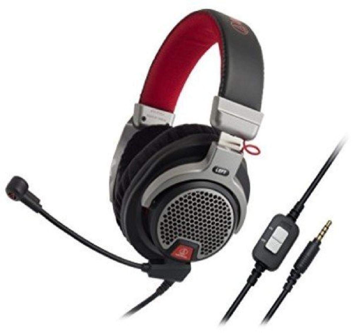 Audio-Technica ATH-PDG1 Open-Air Premium Gaming Headset - Red/Gray/Black - High-Fidelity Sound for PC, PS5, Xbox & Streaming - Comfortable for Long Gaming Sessions