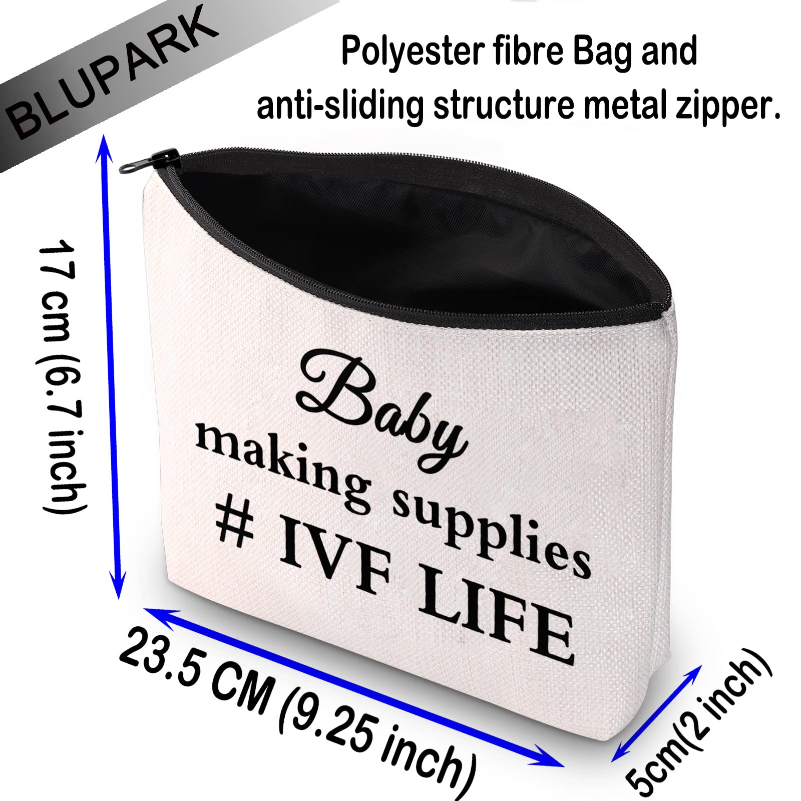 IVF Gift for Women - Infertility Support Makeup Bag with Lucky Transfer Design | Perfect for IVF Moms, Baby Making Supplies & Fertility Journey | Great for Clinic Visits, Hospital Stays & Pregnancy Announcements