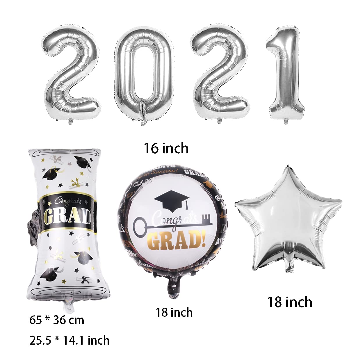 2022 Graduation Balloons Set - Silver Foil Mylar Letter Balloons & Banner Decorations for Graduation Party, Retirement, Congrats Grad Party Supplies | Perfect for Class of 2022 Celebrations, School Events & Milestone Achievements