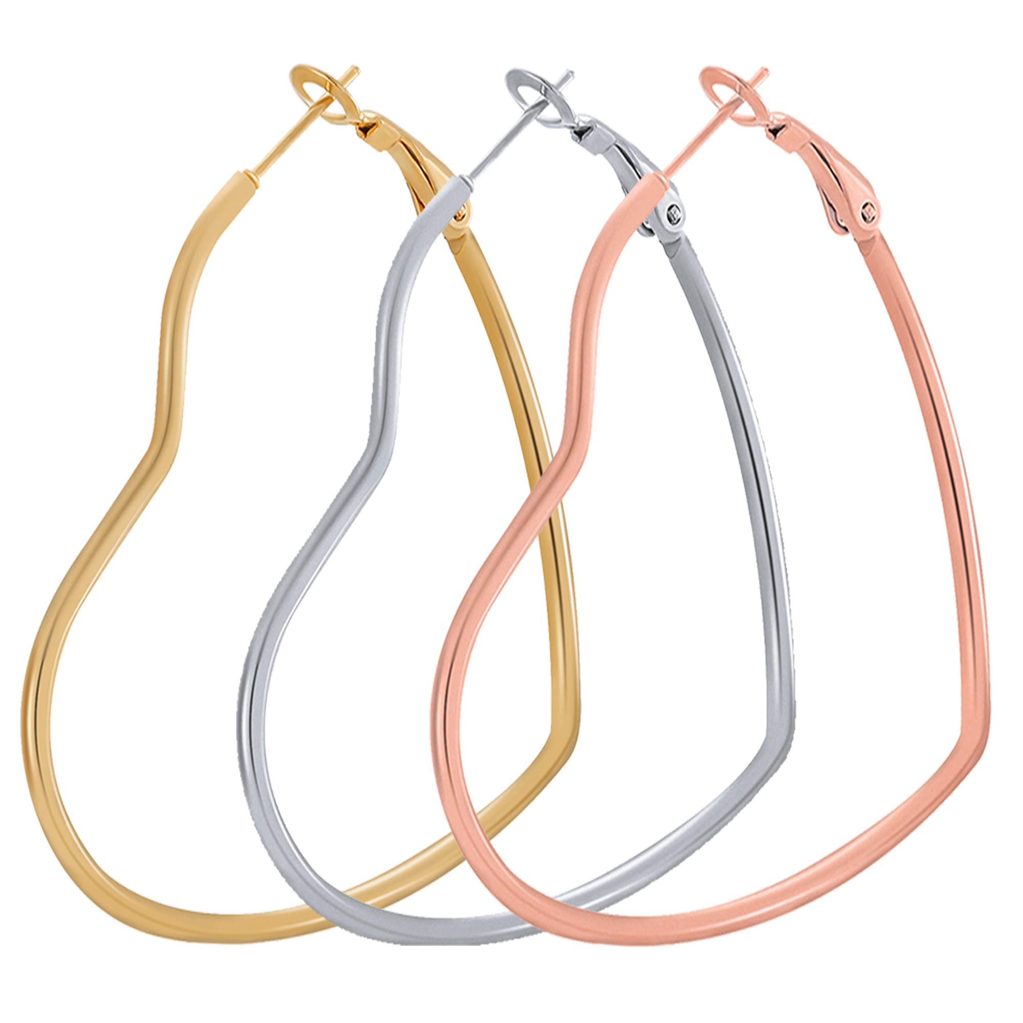 Hypoallergenic Stainless Steel Gold & Silver Plated Hoop Earrings for Women - Trendy Loop Earring Set for Everyday Wear, Parties & Gifts