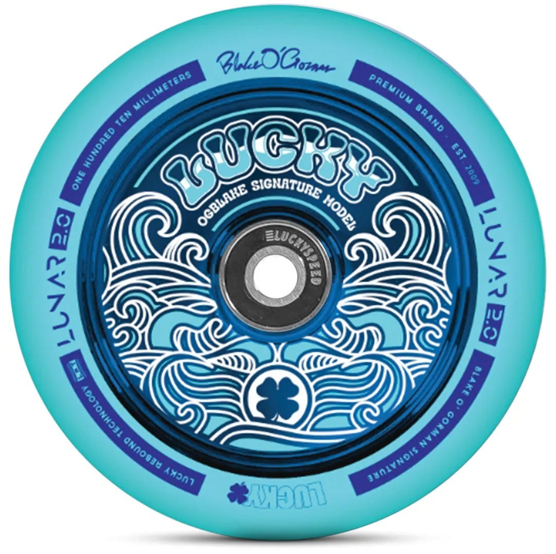 Lucky OG Blake Signature Skateboard Wheels - High Performance 54mm 101A for Street & Park Skating - Perfect for Tricks, Cruising & Smooth Rides