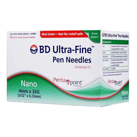 Ultra Thin Nano Precision Medical Pen Needle - Pain-Free Insulin Injection for Diabetes Care | Home & Travel Use