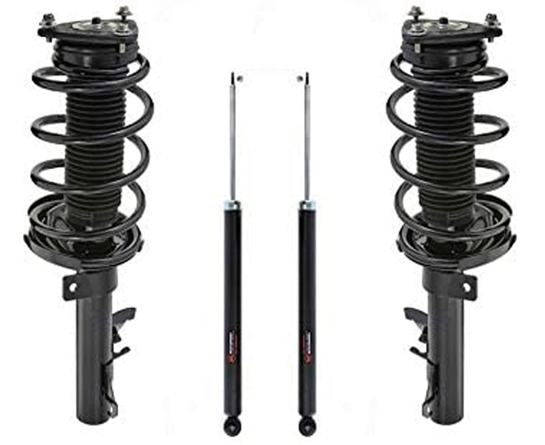 04-09 Mazda 3 Front Quick Spring Strut Mount & Rear Shocks Replacement Set - Compatible with Mazda 3 / FCS - Perfect for Suspension Repair & Smooth Ride Experience