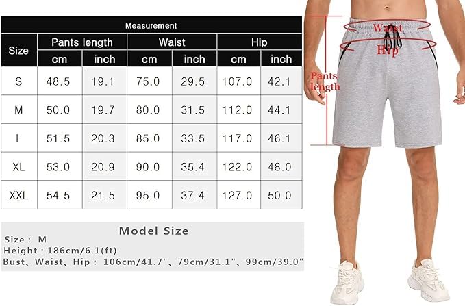 Wayleb Men's Workout Shorts - 3 Inch Inseam Running Shorts with Zipper Pockets, Elastic Waistband, Breathable Cotton for Gym, Training & Summer Sports - XXL Black - Perfect for Jogging, Basketball & Outdoor Activities