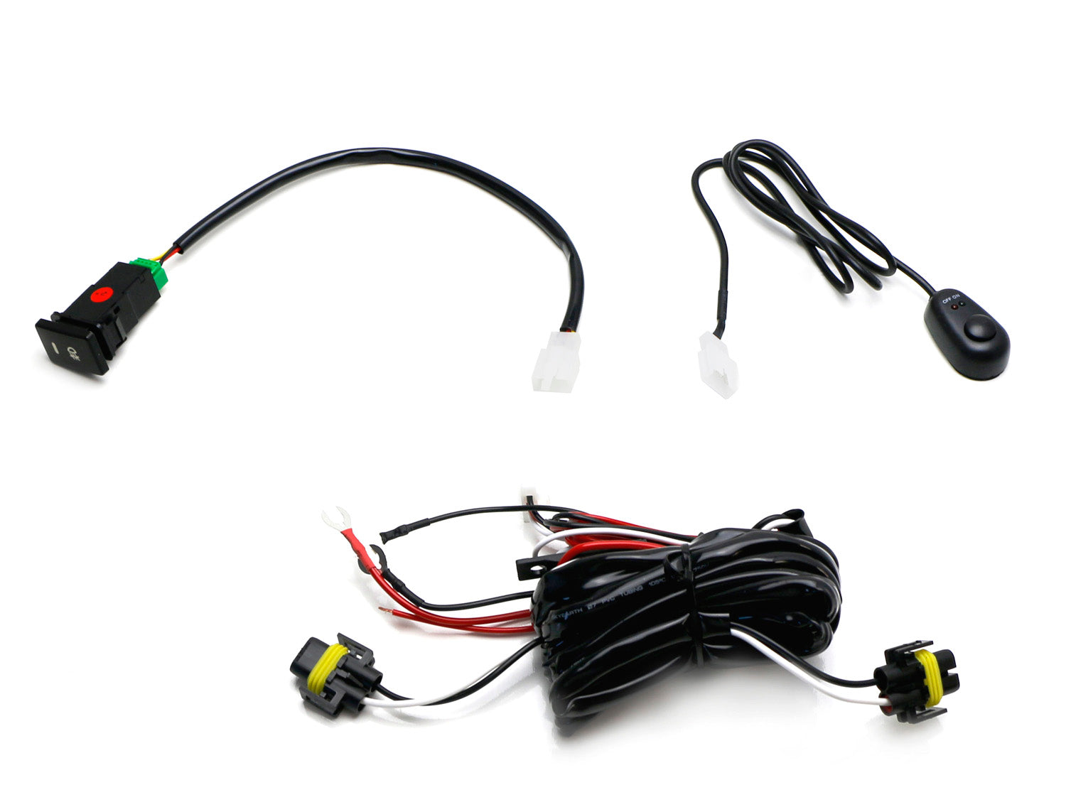 12 Inch OEM Dashboard Push Button Fog Light Switch Conversion Adapter Wire Kit - Universal Car Truck SUV Accessory for Off-Road Driving & Nighttime Safety