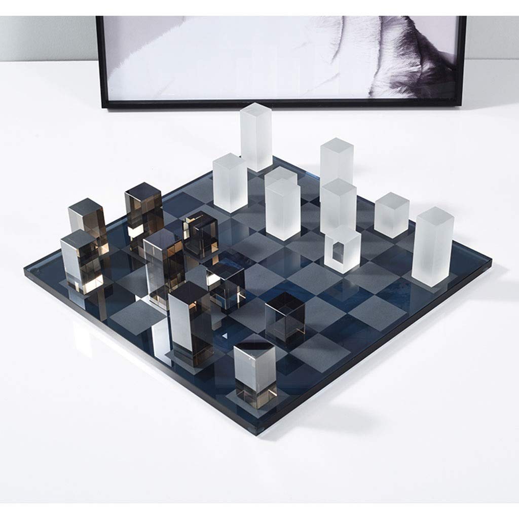 Premium Crystal Chess Set - Elegant Chess Pieces & Board for Adults & Kids - Artistic Home Decor - 37 x 37 cm - Perfect for Game Nights, Gifts & Luxury Interior Design