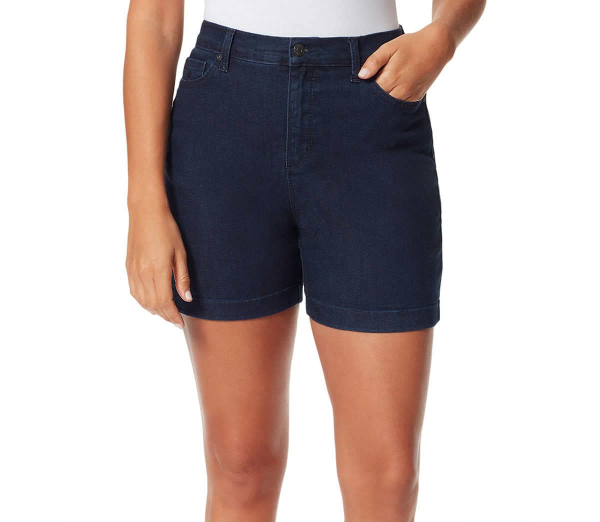 Gloria Vanderbilt Women's Amanda Denim Shorts - Classic Blue Size 18 | Casual Summer Outfits & Beach Wear