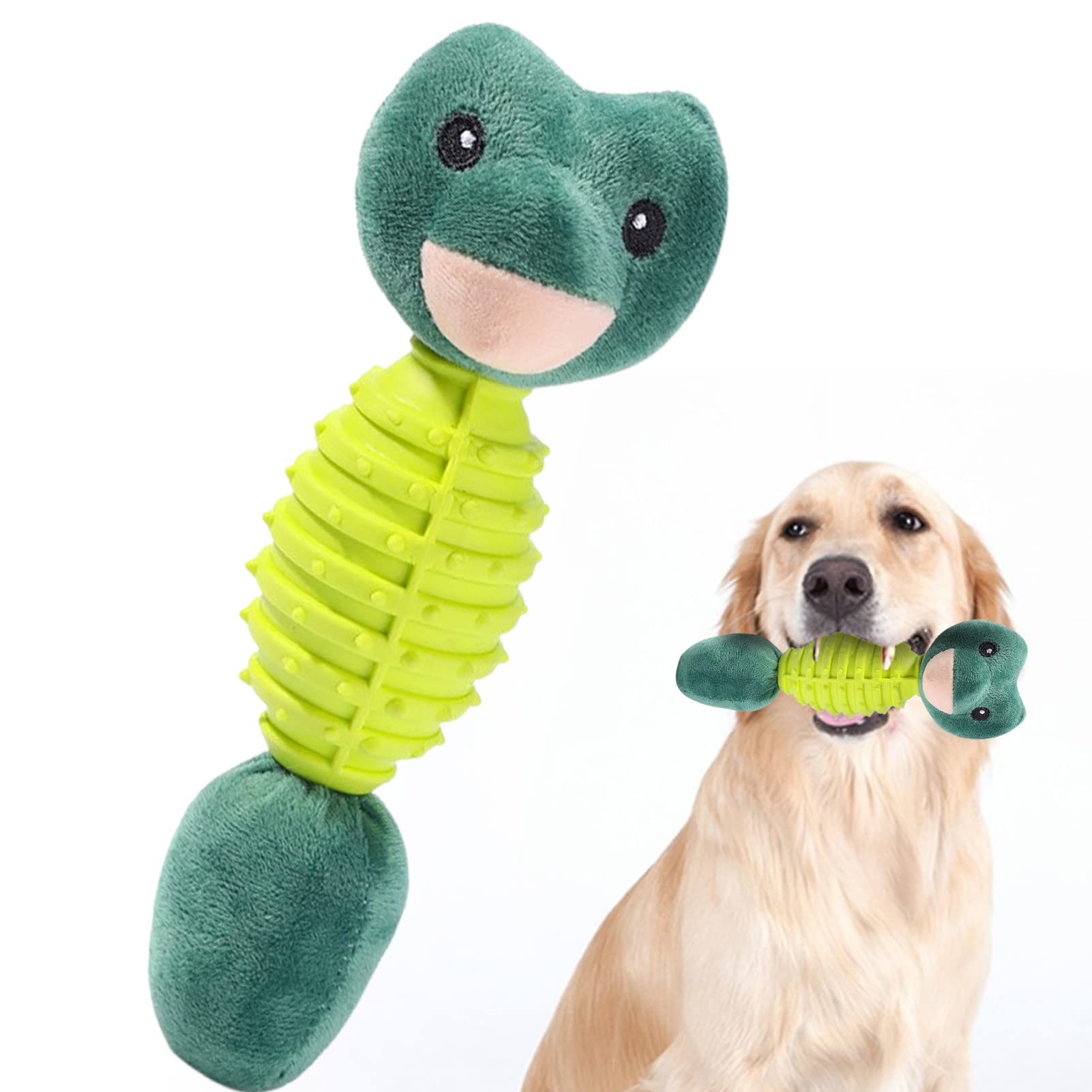 Durable Dog Teething Toys for Puppies - Bite-Resistant Dental Chew Toy with Squeaker, Interactive Plush Molar Chew Toy for Small & Medium Dogs - Perfect for Teething Relief & Playtime Fun