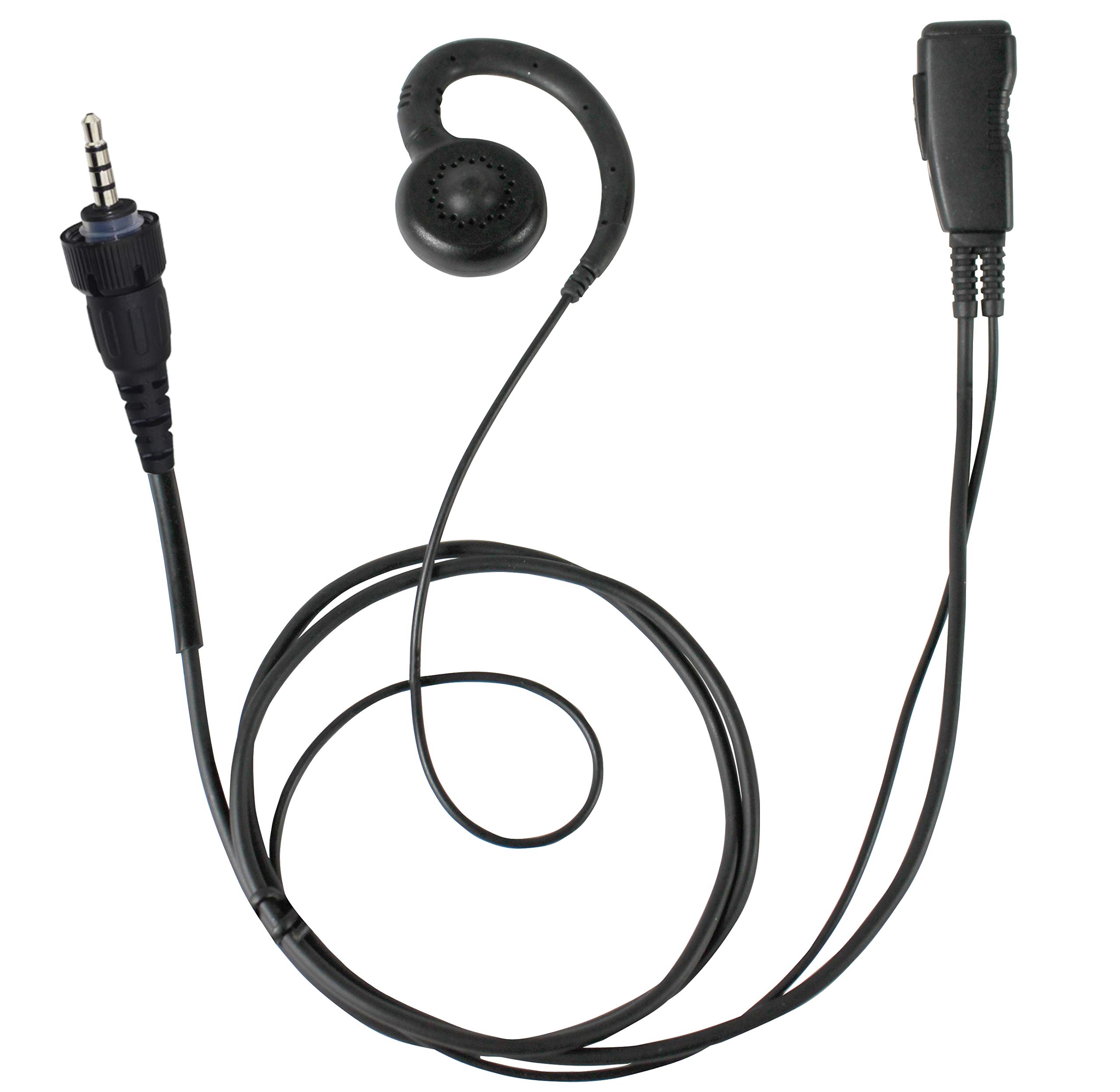 Pryme LMC-1GH31 Swivel Hook Earpiece Headset Microphone for Kenwood NX-P500 Two Way Radios - Hands-Free Communication for Security, Construction & Event Staff
