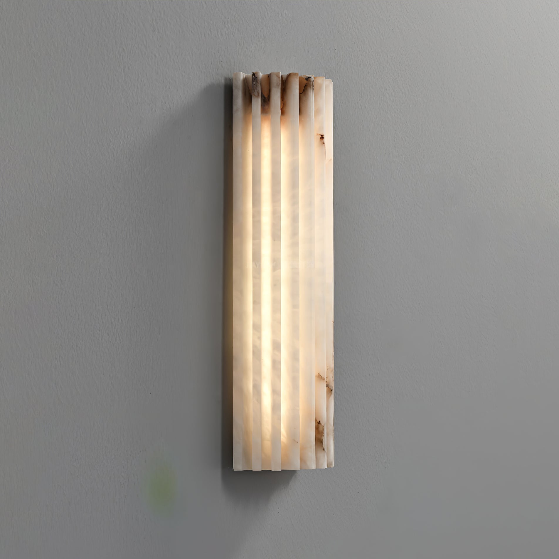 Alvia Alabaster Wall Light - Modern Sconce for Bedroom, Living Room & Hallway - Elegant White Stone Finish - Indoor Lighting Fixture