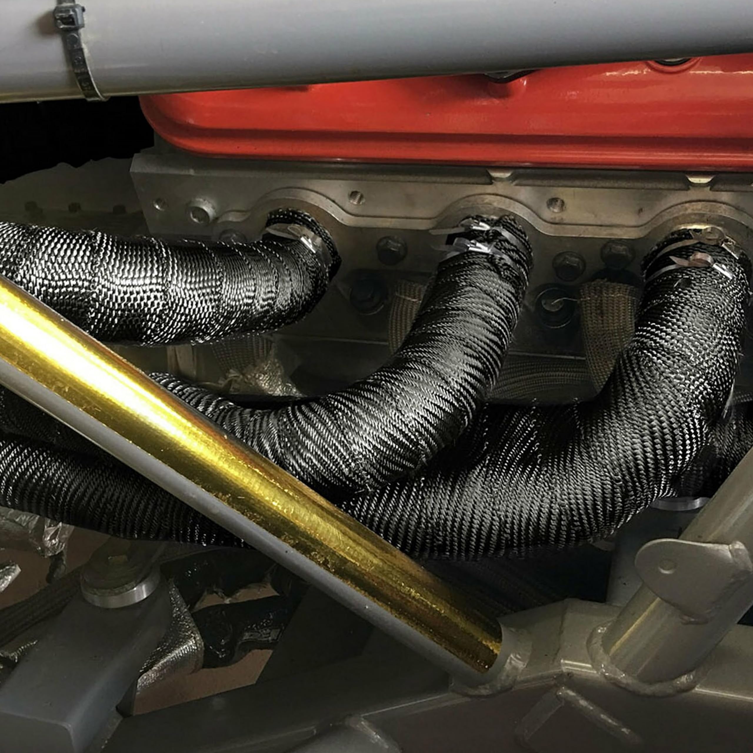 High-Temperature Black Titanium Exhaust Heat Wrap with Lava Rock Technology - 2