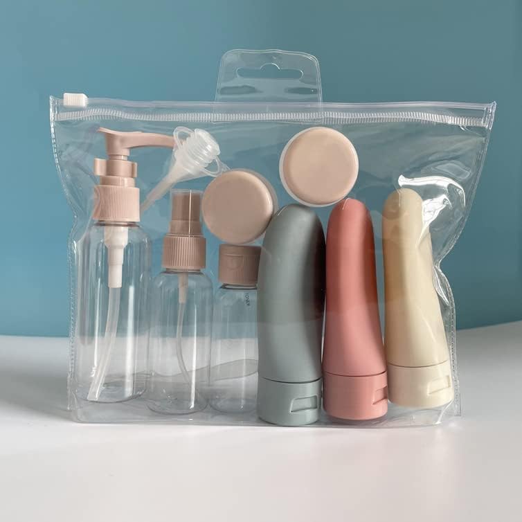 PiyuBind 10-Pack Travel Bottles Set - Leak Proof Silicone Squeezable Containers (60ml & 80ml) for Shampoo, Lotion & Body Wash - Multicolor Toiletry Kit for Women & Men - Perfect for Air Travel, Gym & Camping Trips