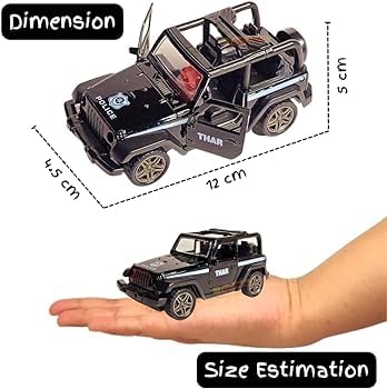 COLLEN ARRAY Mini Thaar Metal Pull Back Action Car Toy for Kids - Random Color (Pack of 1) - Perfect for Birthday Gifts, Party Favors & Pretend Play