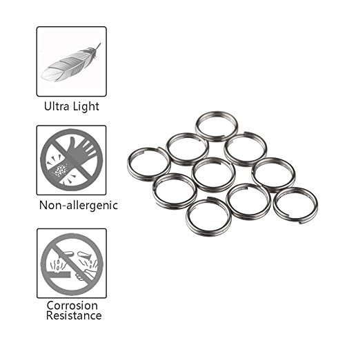 Titanium Split Key Rings 10mm (10-Pack) for Keys & Tools