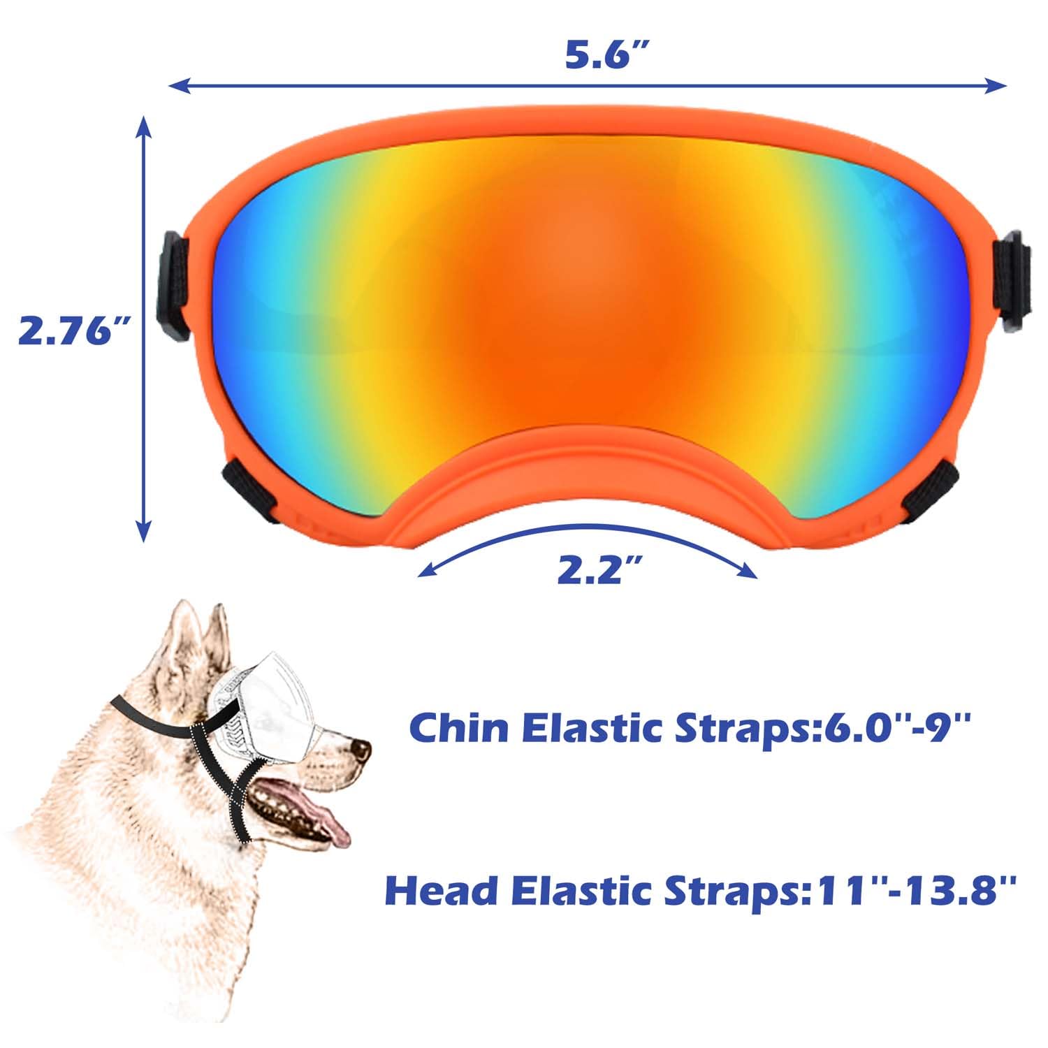 UV Protection Small Dog Sunglasses with Adjustable Strap - Windproof Puppy Sunglasses for Eye Protection - Soft Comfortable Dog Goggles for Outdoor Activities, Beach & Car Rides