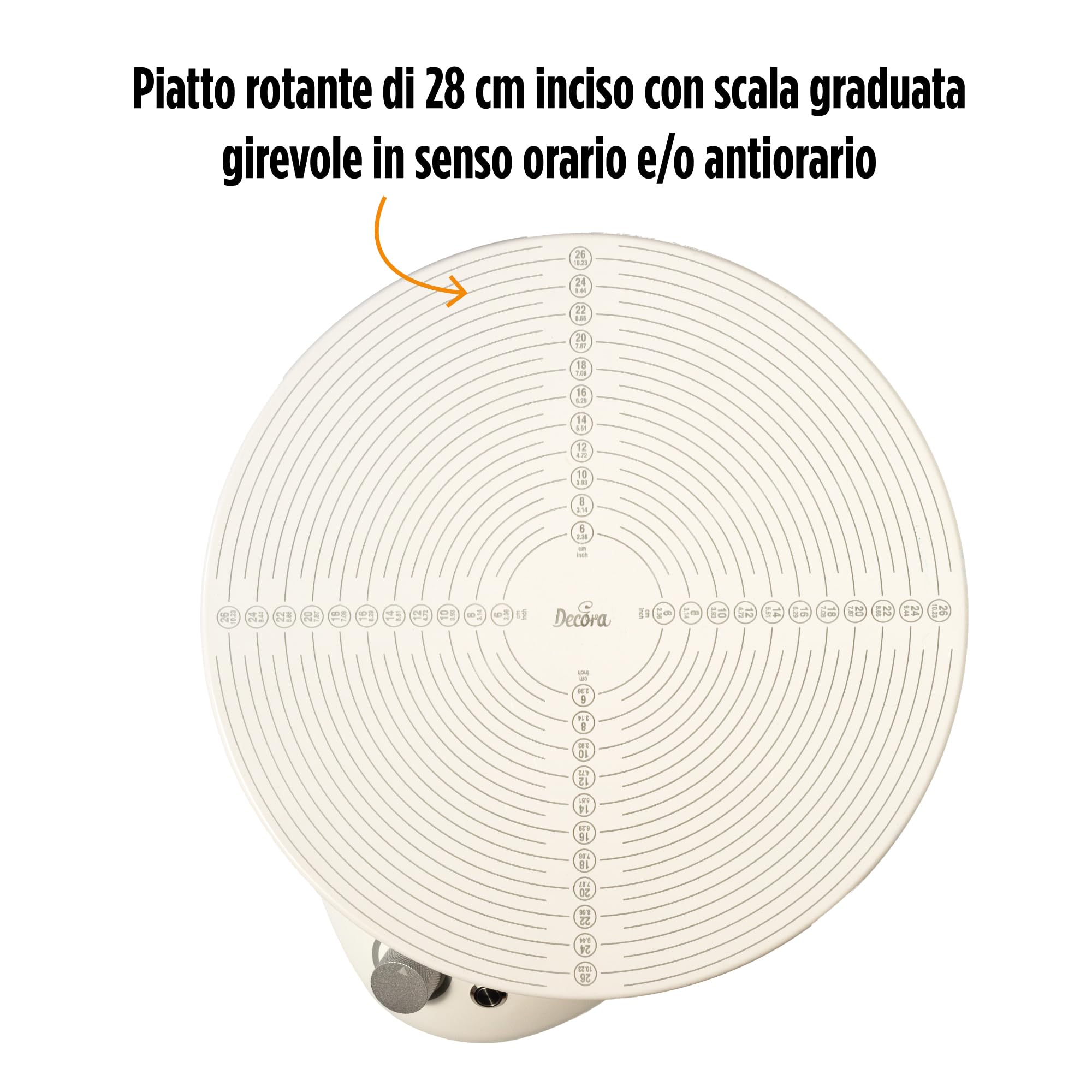 Electric Rotating Cake Stand with 28cm Plate, Standby Button to Pause Rotation Without Resetting Speed - Perfect for Baking, Decorating & Serving Desserts