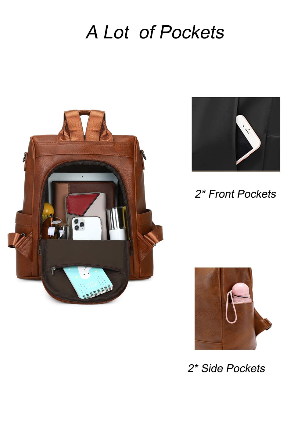 3-in-1 Small Lightweight Anti-Theft Backpack Purse for Women - Water-Resistant Travel Daypack & Crossbody Bag - Perfect for Commuting, Shopping, and Weekend Getaways