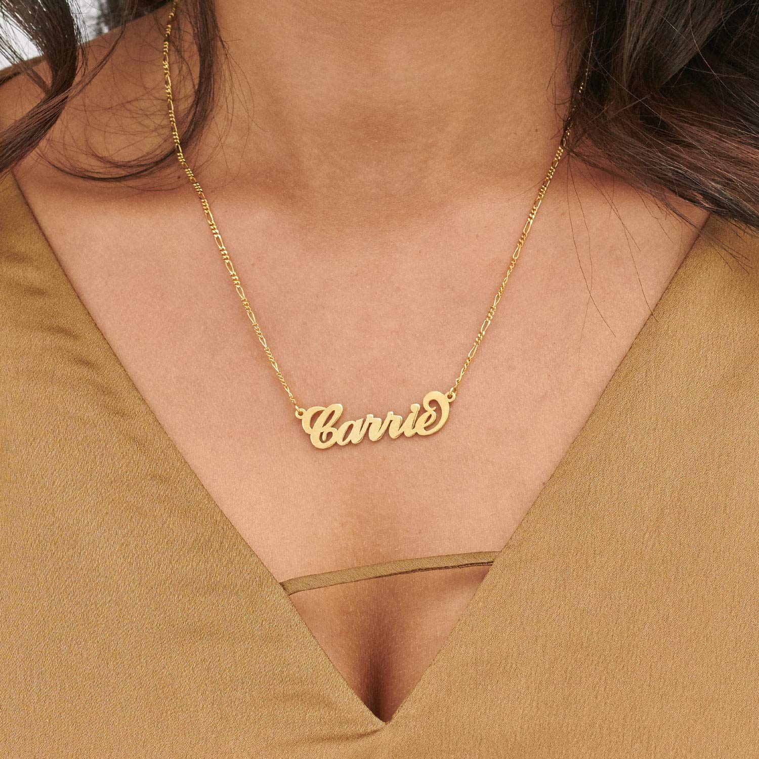 Personalized Carrie Name Necklace - Custom Engraved Gold/Silver Necklace for Women - Dainty Jewelry Gift for Her, Mom, Wife - Birthday, Christmas, Mother's Day Present - Perfect for Date Night, Anniversary, Wedding Gift
