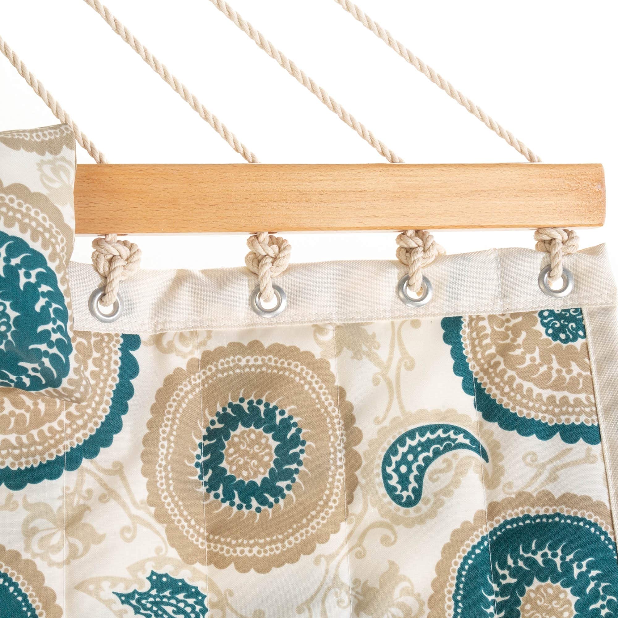 Space Saving Quilted Hammock with Stand & Pillow Set - Portable Outdoor Hammock for Patio, Backyard, Balcony, Camping - Compact Apartment Hammock Designed in USA - Medallion Pattern