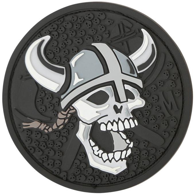 Viking Skull Morale Patch - Embroidered Iron-On Badge for Tactical Gear, Jackets & Backpacks - Perfect for Military, Outdoor & Cosplay Enthusiasts