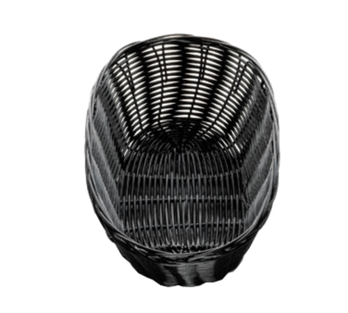 Tablecraft 10 x 6.5 x 3 Inch Black Oval Rattan Basket - Stylish Storage for Home Decor, Kitchen Organization, or Gift Wrapping