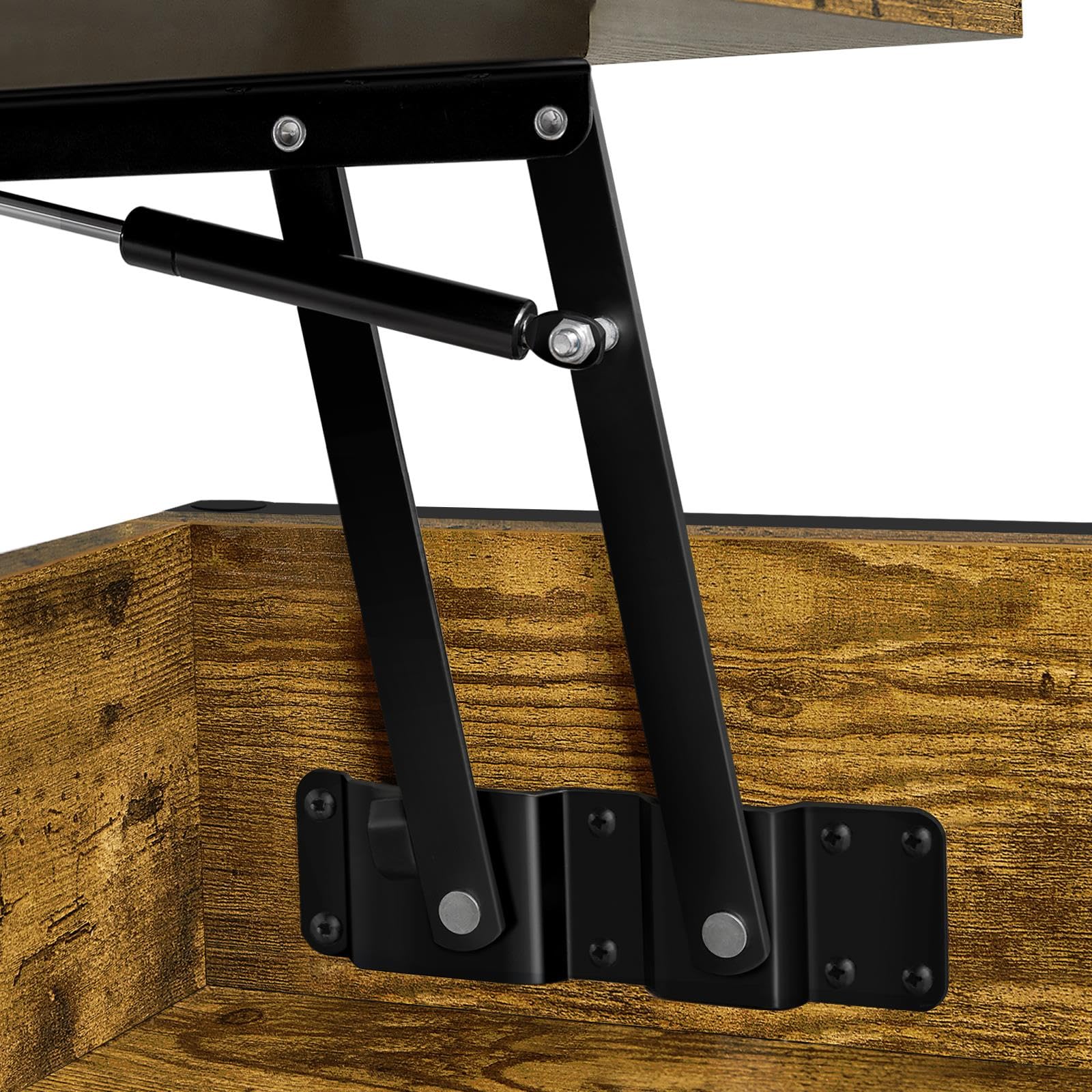 Yaheetech 3-Piece Lift Top Coffee Table Set with Hidden Storage - Industrial Style Rustic Brown Lift-Up Center Table & X-Shape End Tables for Living Room, Perfect for Small Spaces, Home Office, and Modern Farmhouse Decor