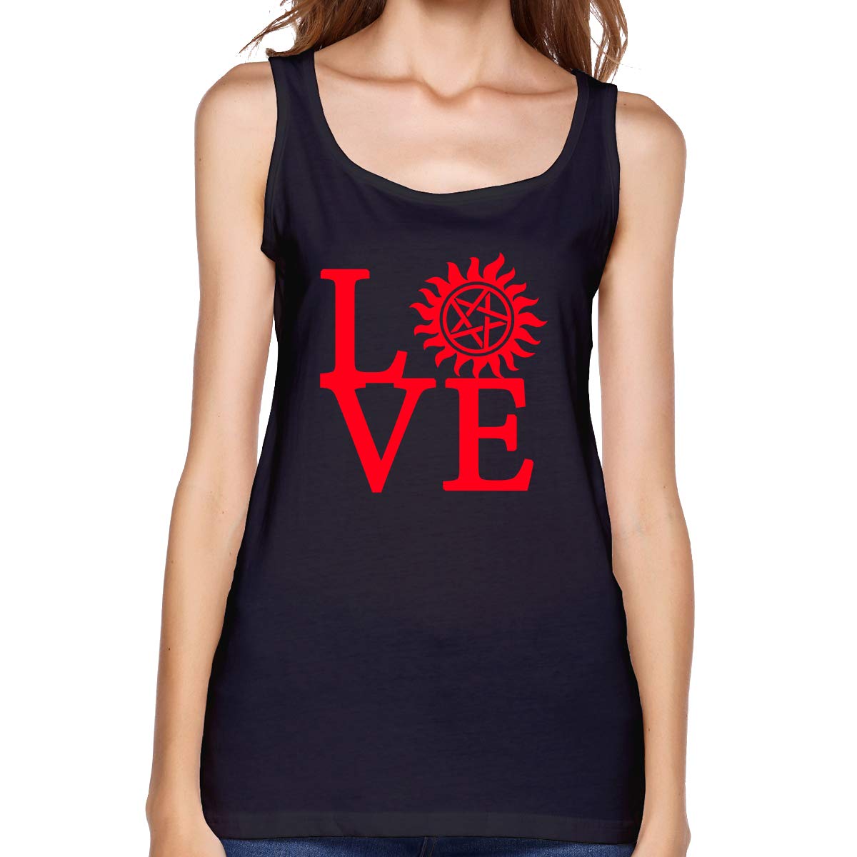 Supernatural Themed Women's Tank Top - Sleeveless Athletic Gym Shirt for Workouts & Casual Wear | Perfect for Fitness, Yoga & Fan Merchandise