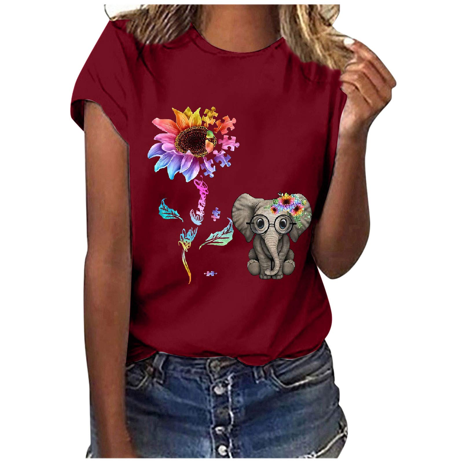 Funny Graphic T-Shirts for Women - Short Sleeve Cute Printed Summer Tops | Casual Wear, Weekend Outfits & Vacation Essentials