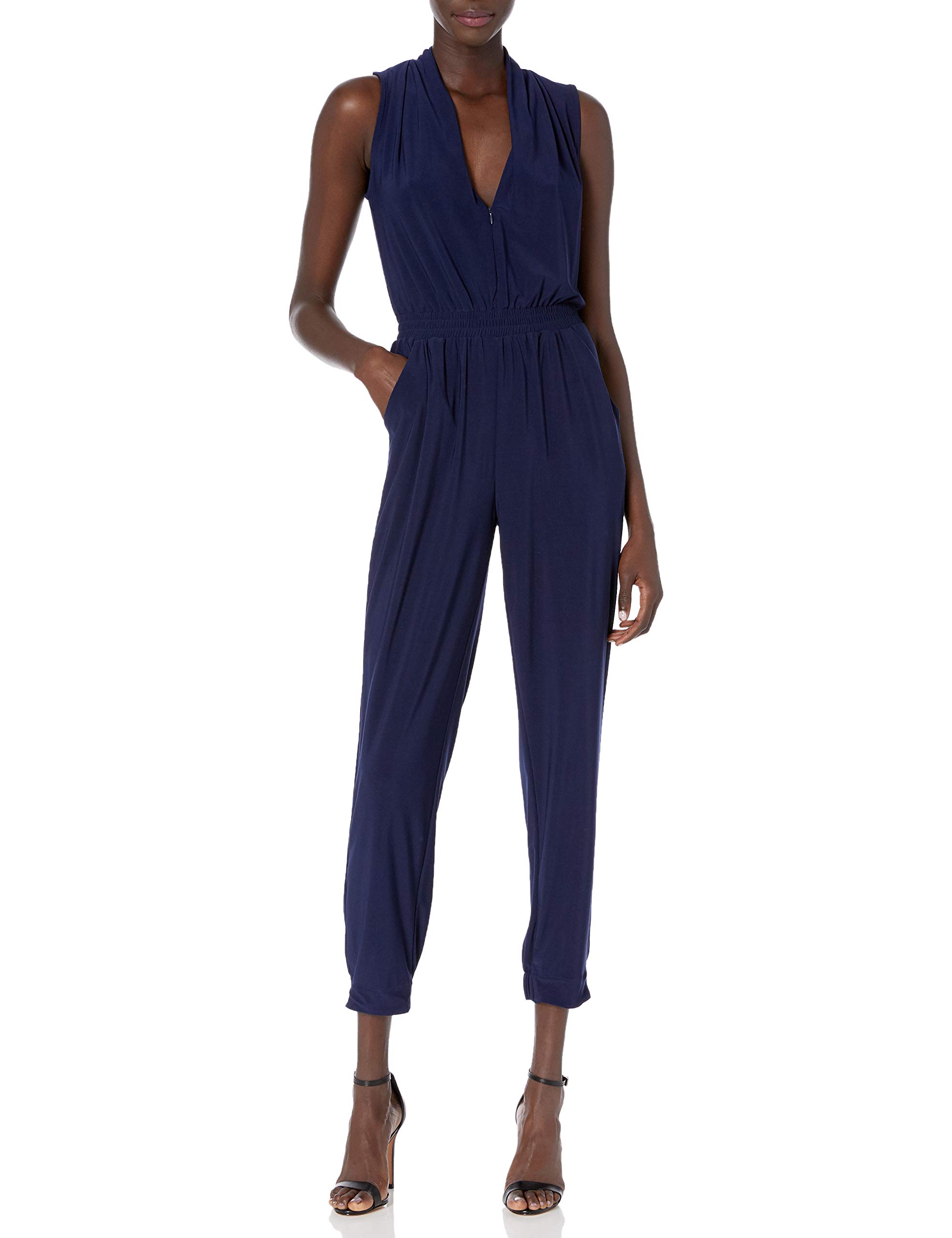 Shelli Segal Women's Matte Jersey Athleisure Jumpsuit - Comfortable Lounge Wear for Yoga, Travel & Casual Outings