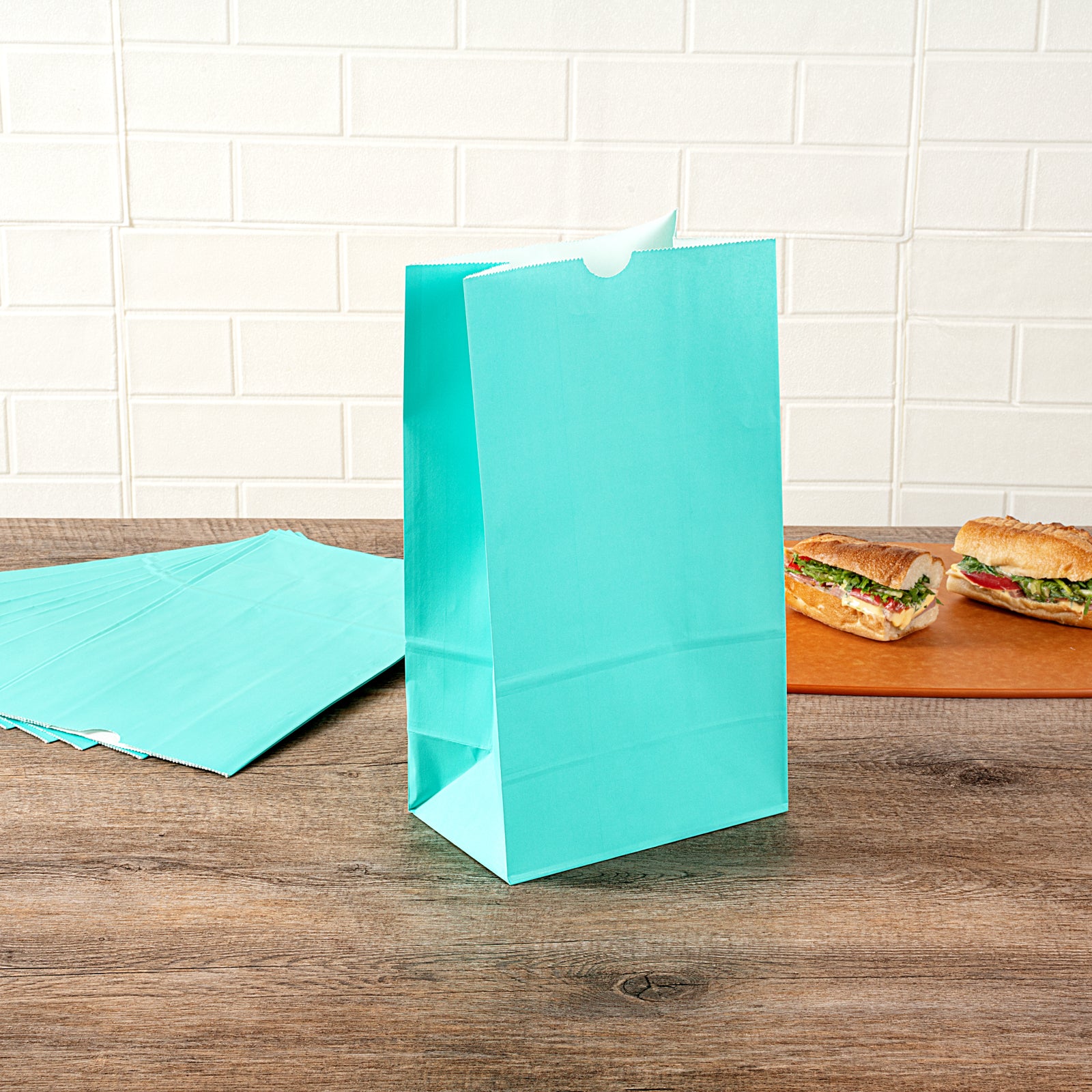 Premium Turquoise Paper Bags - 12 lb Weight Capacity - 7