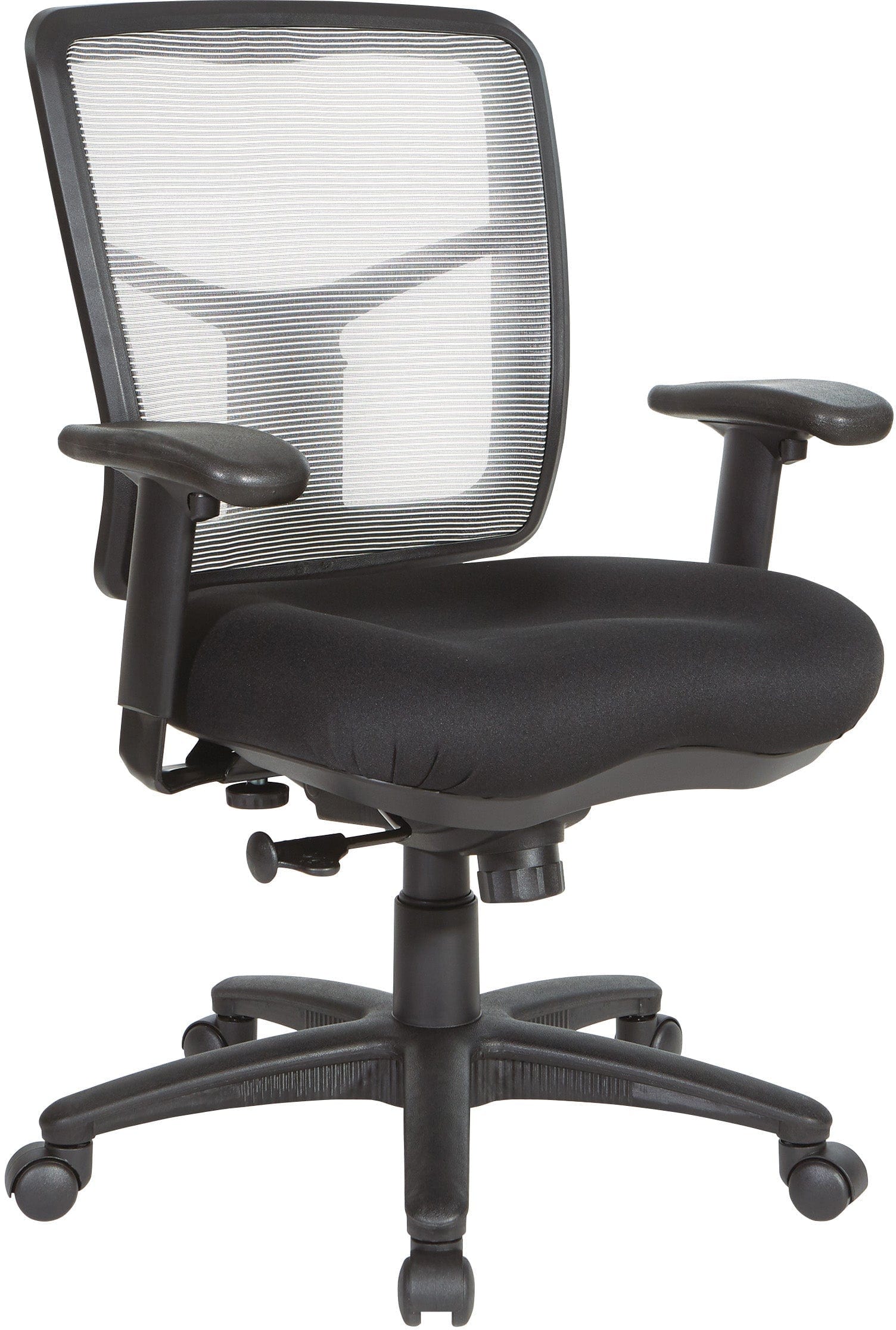 Office Star Grey Air Mesh Back Chair with Lumbar Support [92555] - Ergonomic Office Chair for Home & Work Comfort