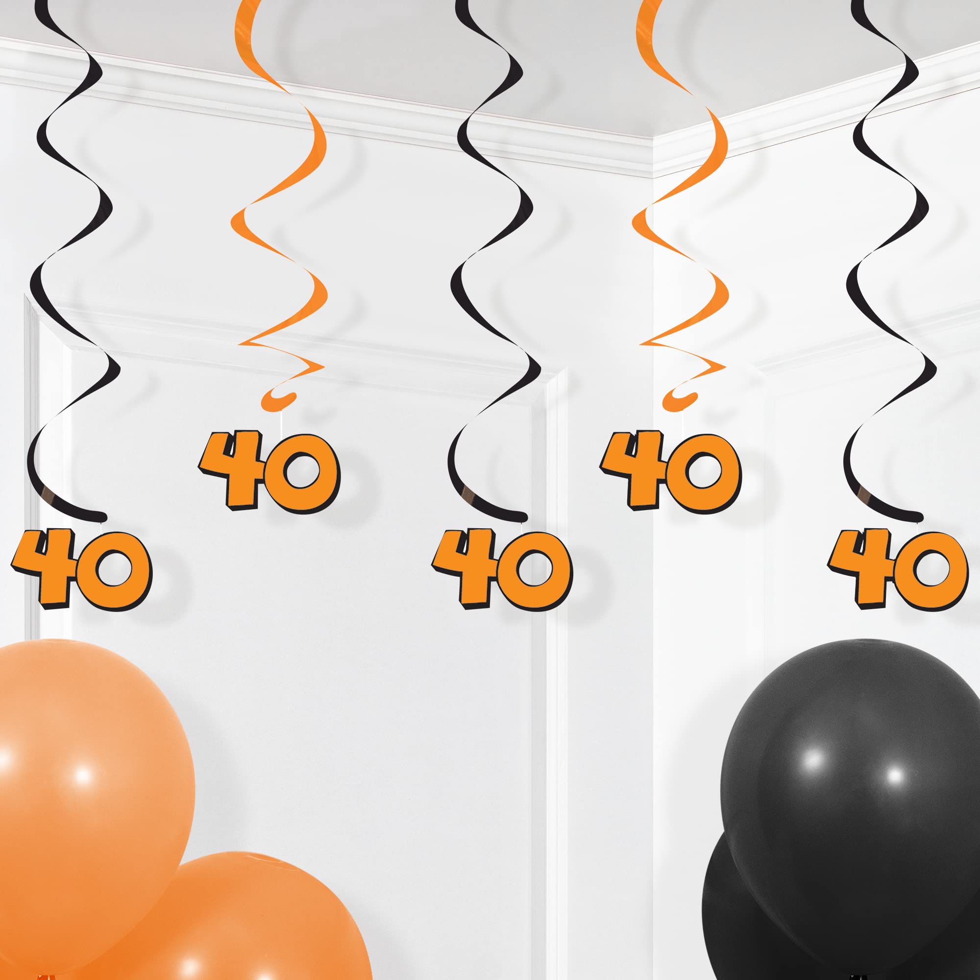 Creative Converting Halloween Party Supplies - Black & Orange Decorations for Spooky Themed Parties, Home Decor, and Events