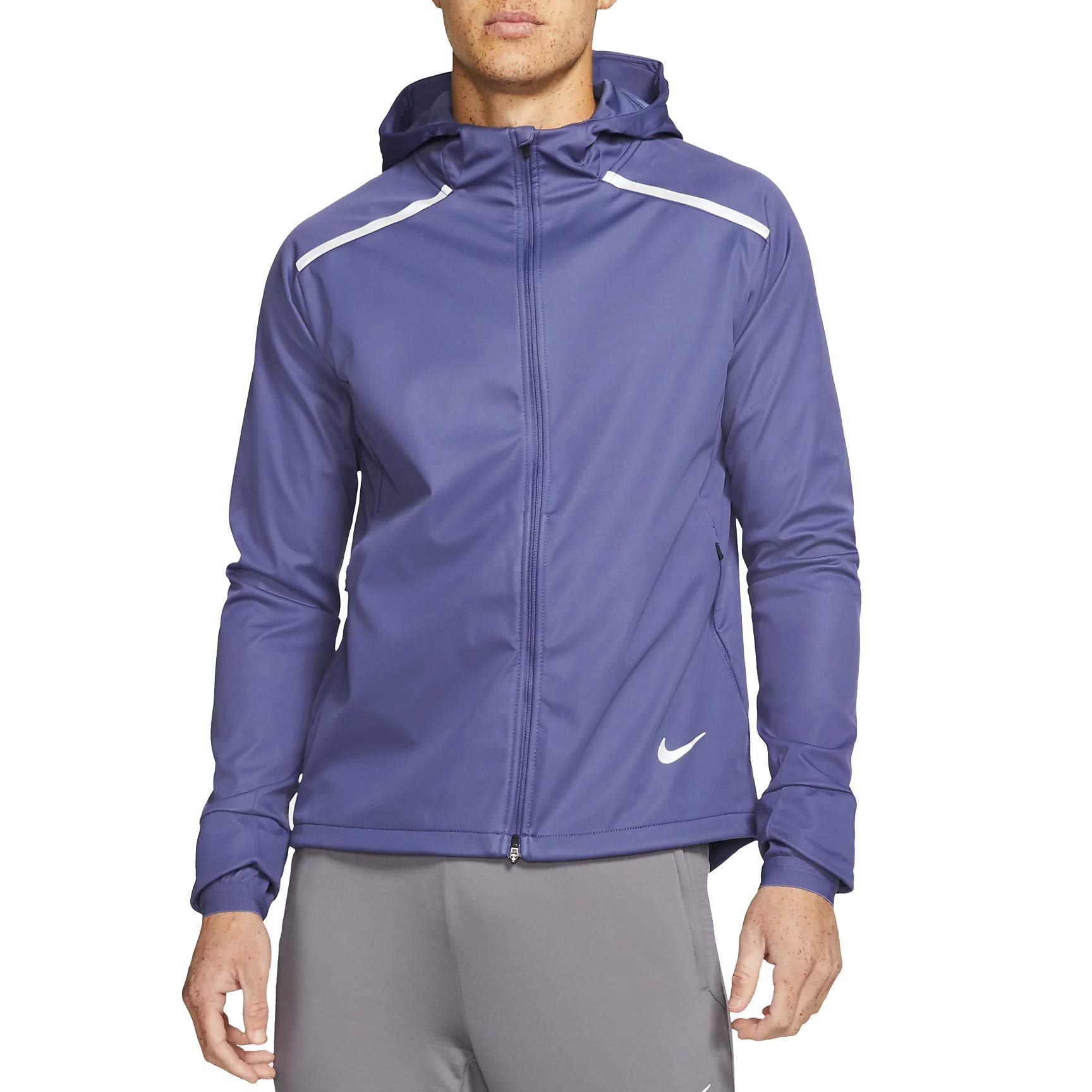 Nike Men's Waterproof Hooded Rain Jacket - Lightweight Windbreaker for Outdoor Running, Hiking & Travel