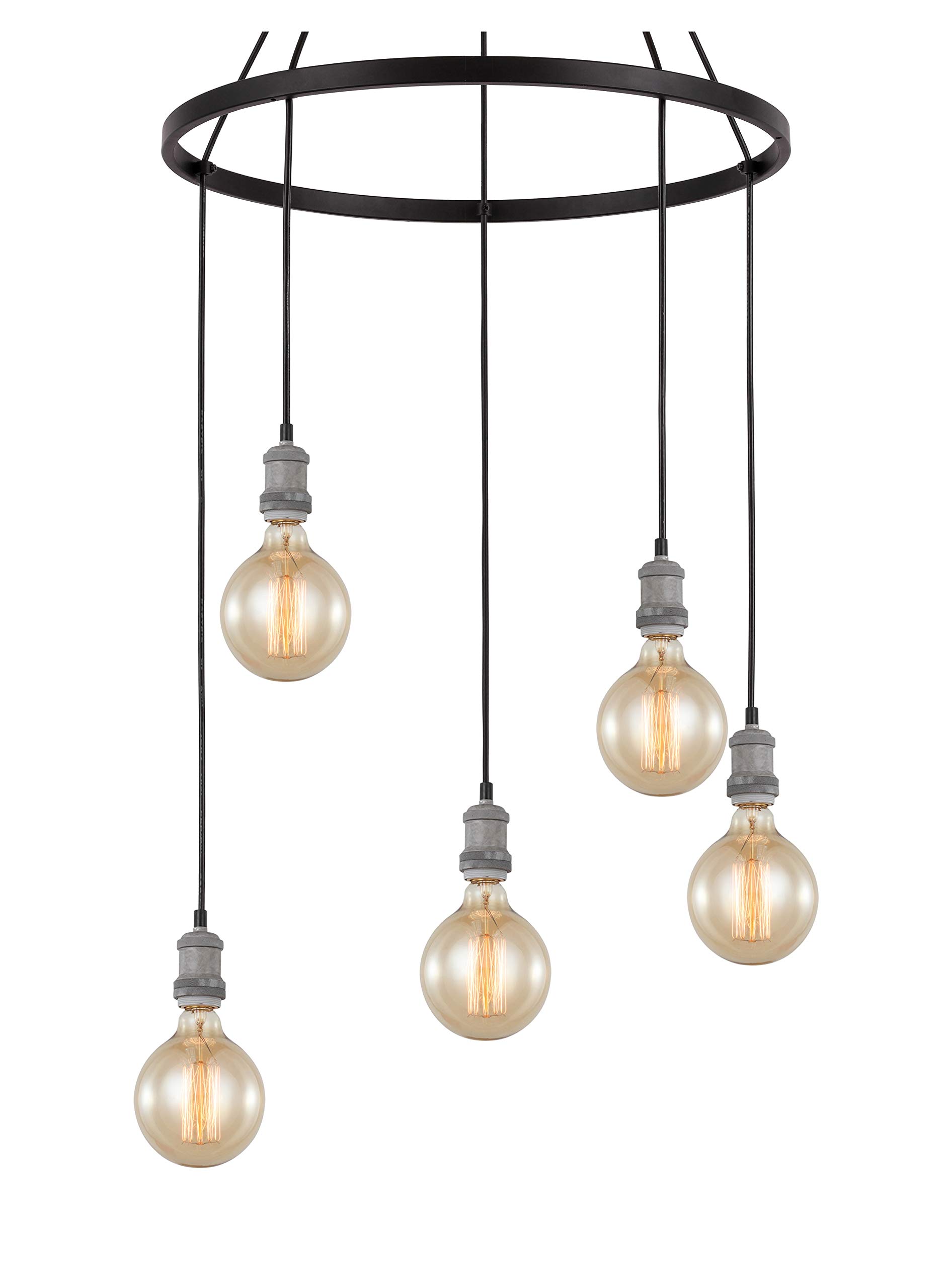 18328GYZ-G125 Elegant Grey and Bronze Painted Chandelier - Perfect for Dining Room, Living Room & Bedroom Lighting