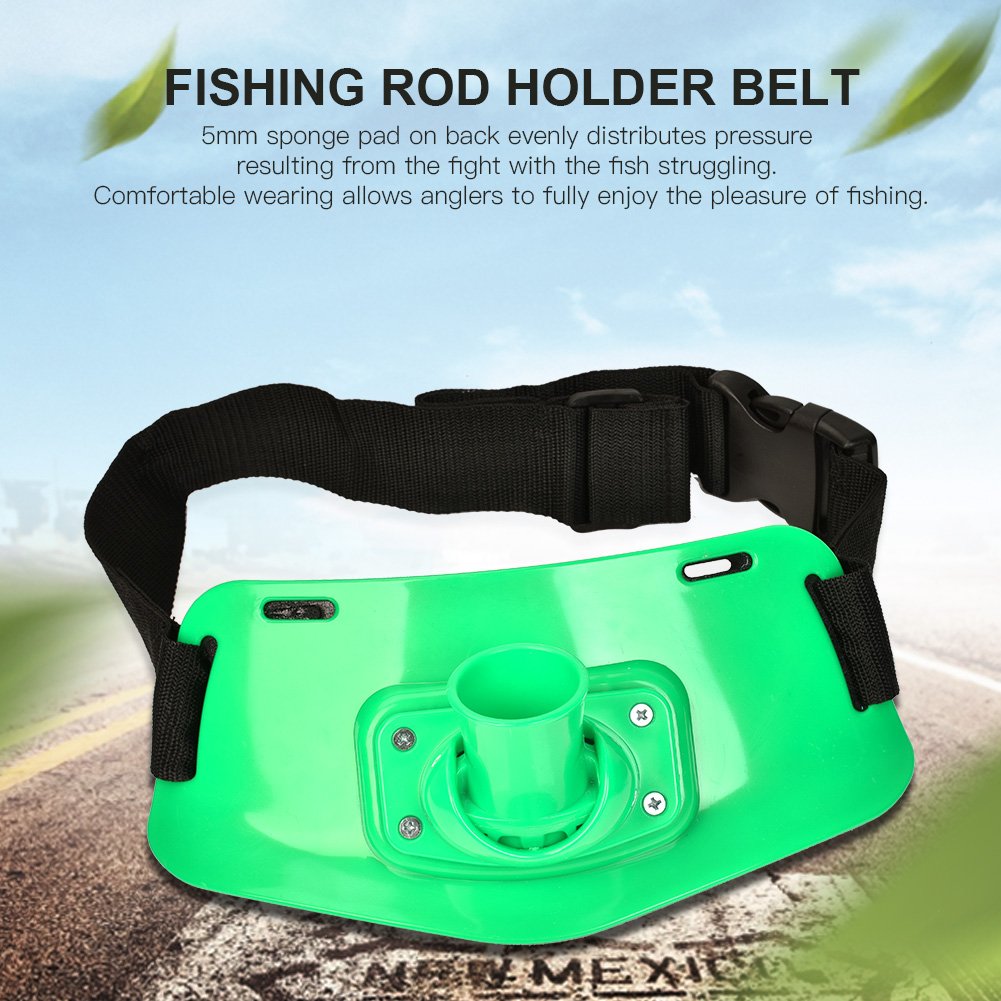 **Adjustable Fishing Rod Holder Belt for Saltwater & Freshwater Fishing - Boat & Shore Fishing Gimbal Waist Belt (Green) - Perfect for Fighting Big Fish & Hands-Free Angling**