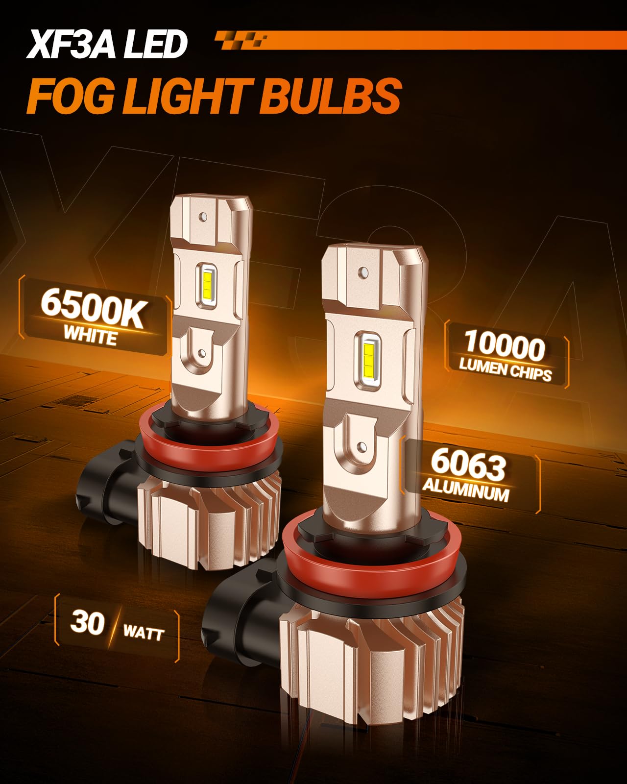 SEALIGHT H11 LED Fog Light Bulbs - 600% Brighter, 50,000 Hours Lifespan - H11/H16/H8/H9 Compatible - 10,000LM 6500K Cool White - Plug & Play - Pack of 2 - Perfect for Off-Road, Foggy Conditions & DRL Use