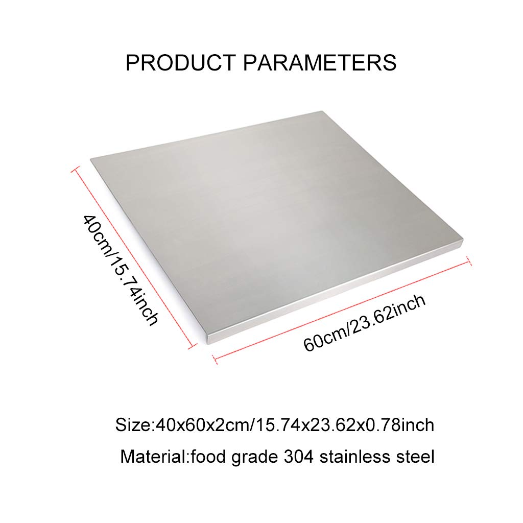 Premium 304 Stainless Steel Cutting Board - Heavy Duty Food Grade Chopping Block for Meat, Vegetables, Fruit & Pastry - Non-Slip Kitchen Prep Board for Cooking, Baking & Meal Prep - Ideal for Home Chefs & Professional Kitchens