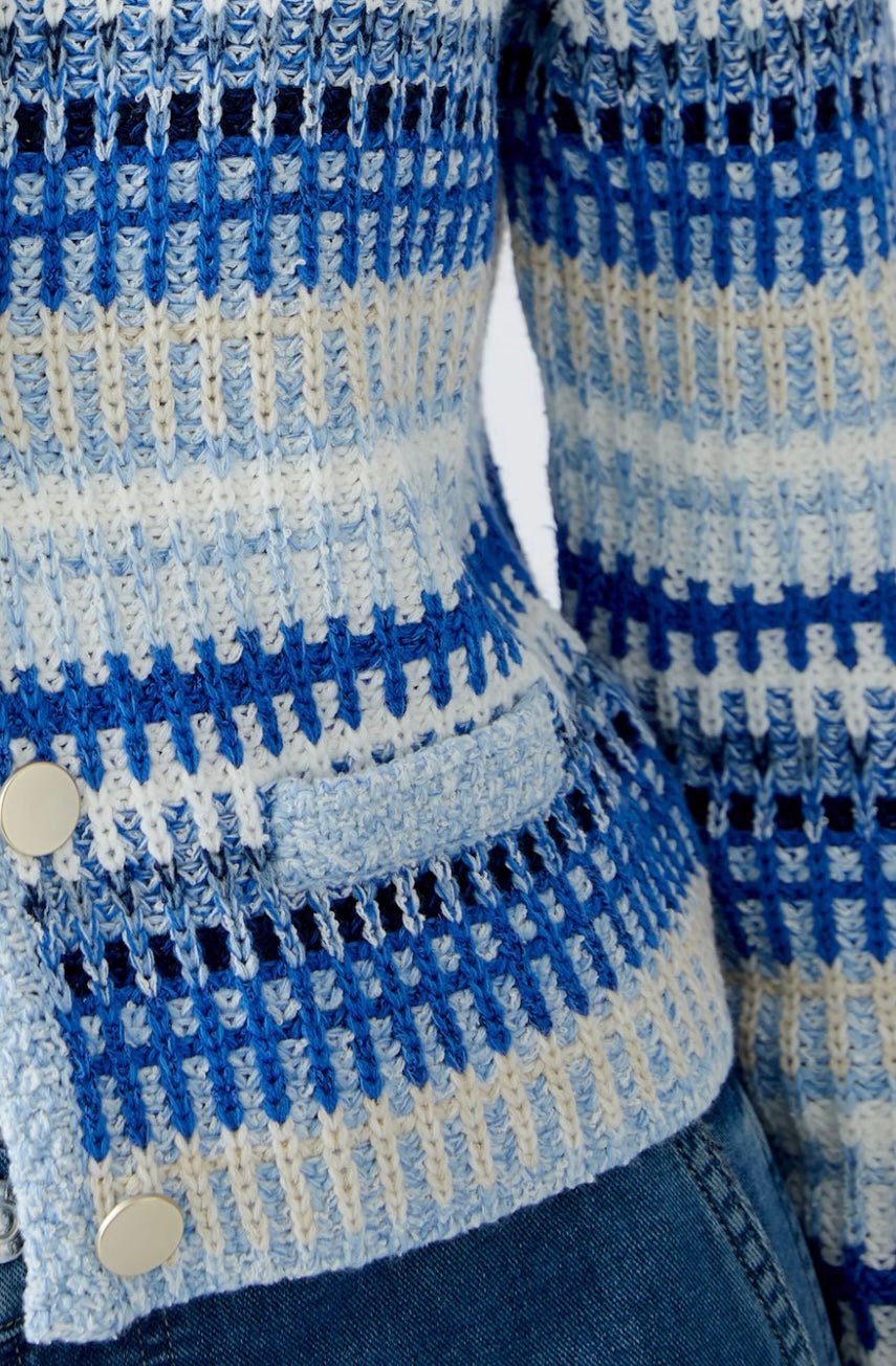 Blue Knit Cardigan for Women - Soft & Comfortable Lightweight Sweater - Perfect for Fall & Winter Layering, Casual Outfits, and Office Wear