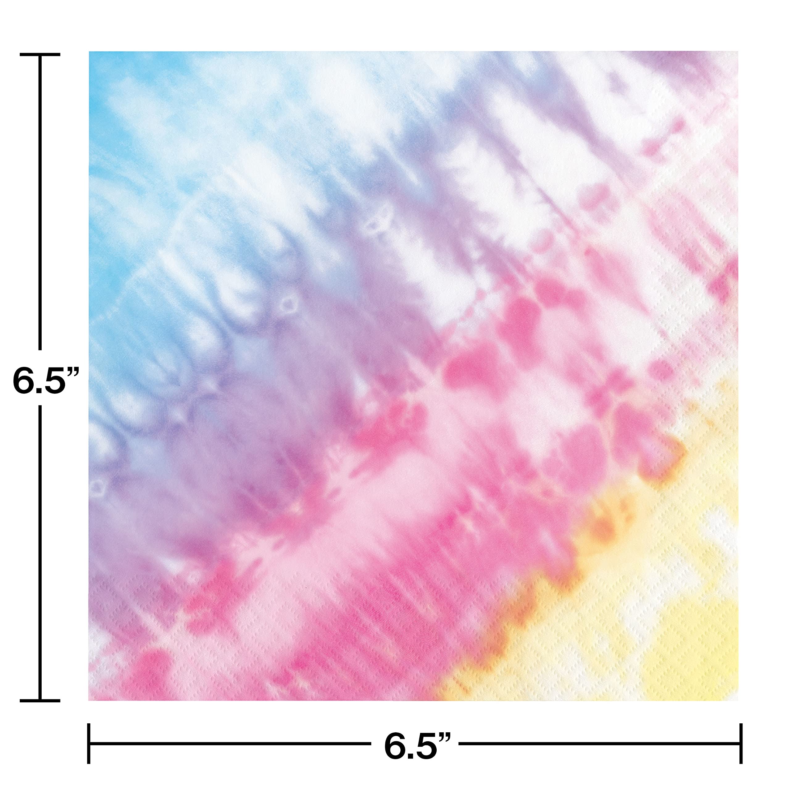 Colorful Tie Dye Paper Napkins for Parties - 48 Count Pack - Perfect for Birthday Celebrations, Summer BBQs, and Festive Gatherings