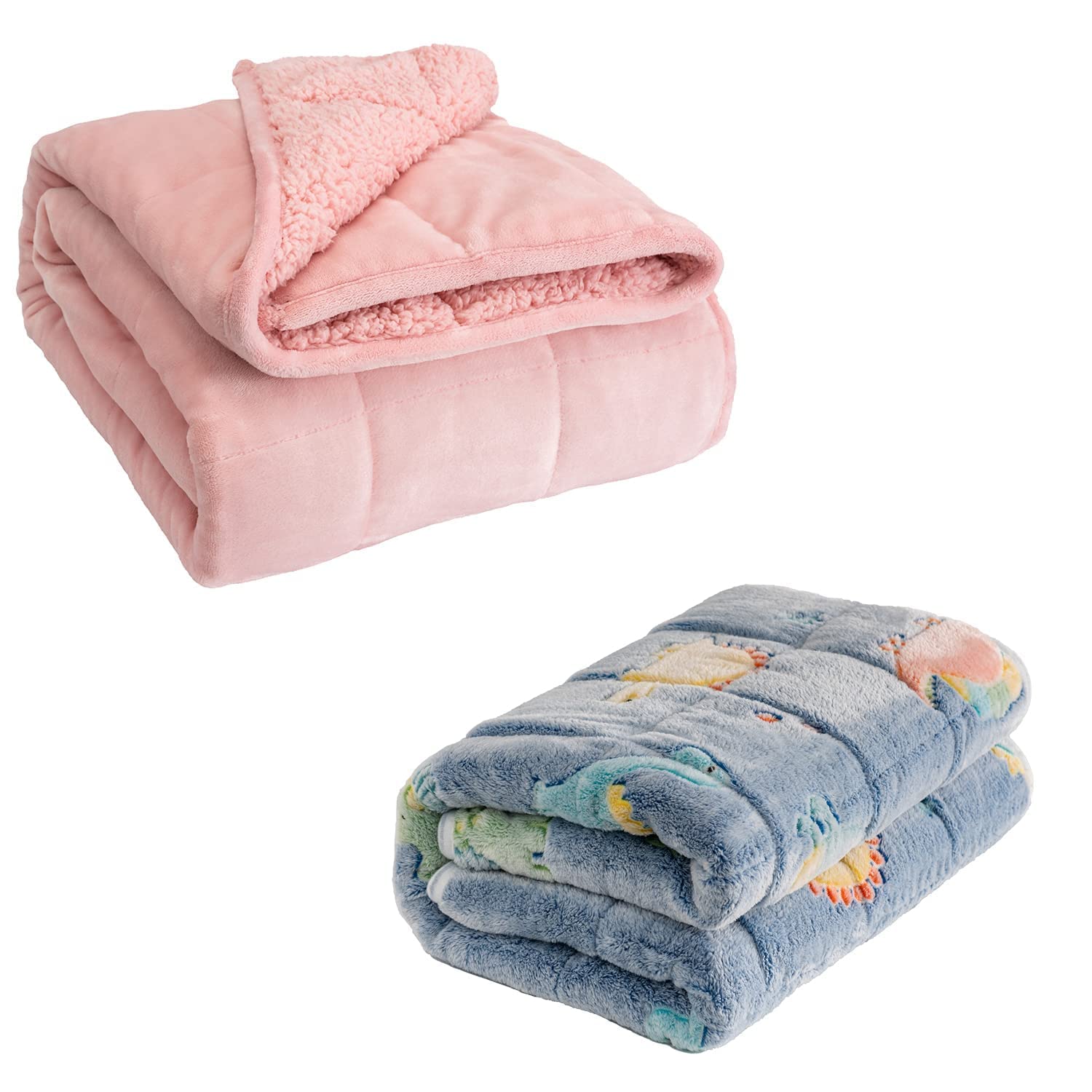 Uttermara 15 lbs Sherpa Fleece Weighted Blanket for Adults & 7 lbs Kids Weighted Blanket - Glow in The Dark Plush Fleece with Luminous Patterns - Anxiety Relief, Deep Sleep Aid for Bedroom & Couch Use