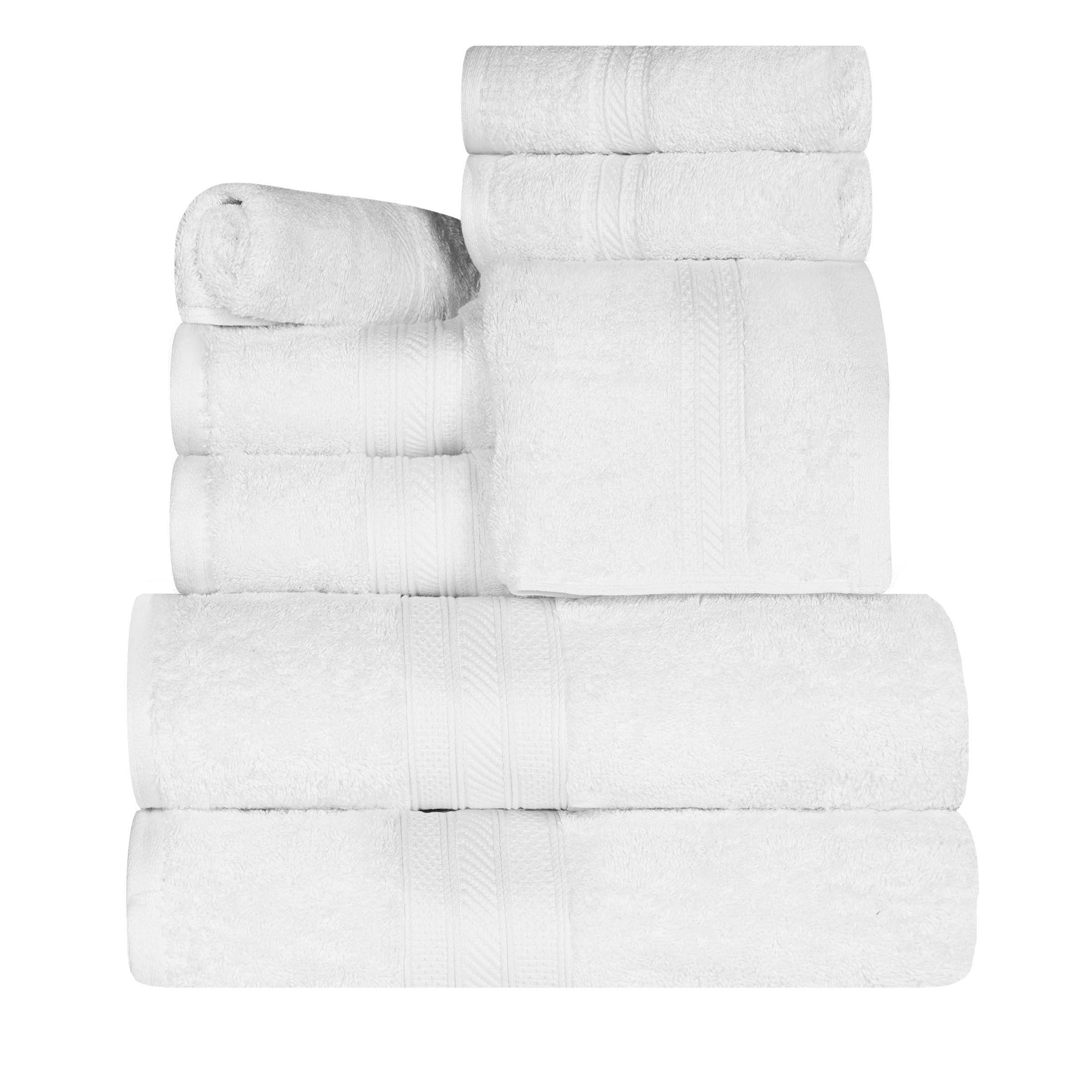 Premium Atlas Cotton Plush Absorbent Heavyweight 8-Piece Bath Towel Set - Ultra Soft & Quick-Drying for Spa, Gym, and Luxury Home Use